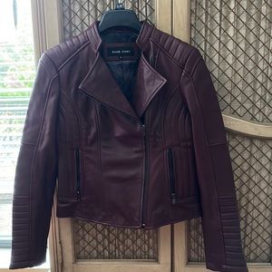 Burgundy leather jacket